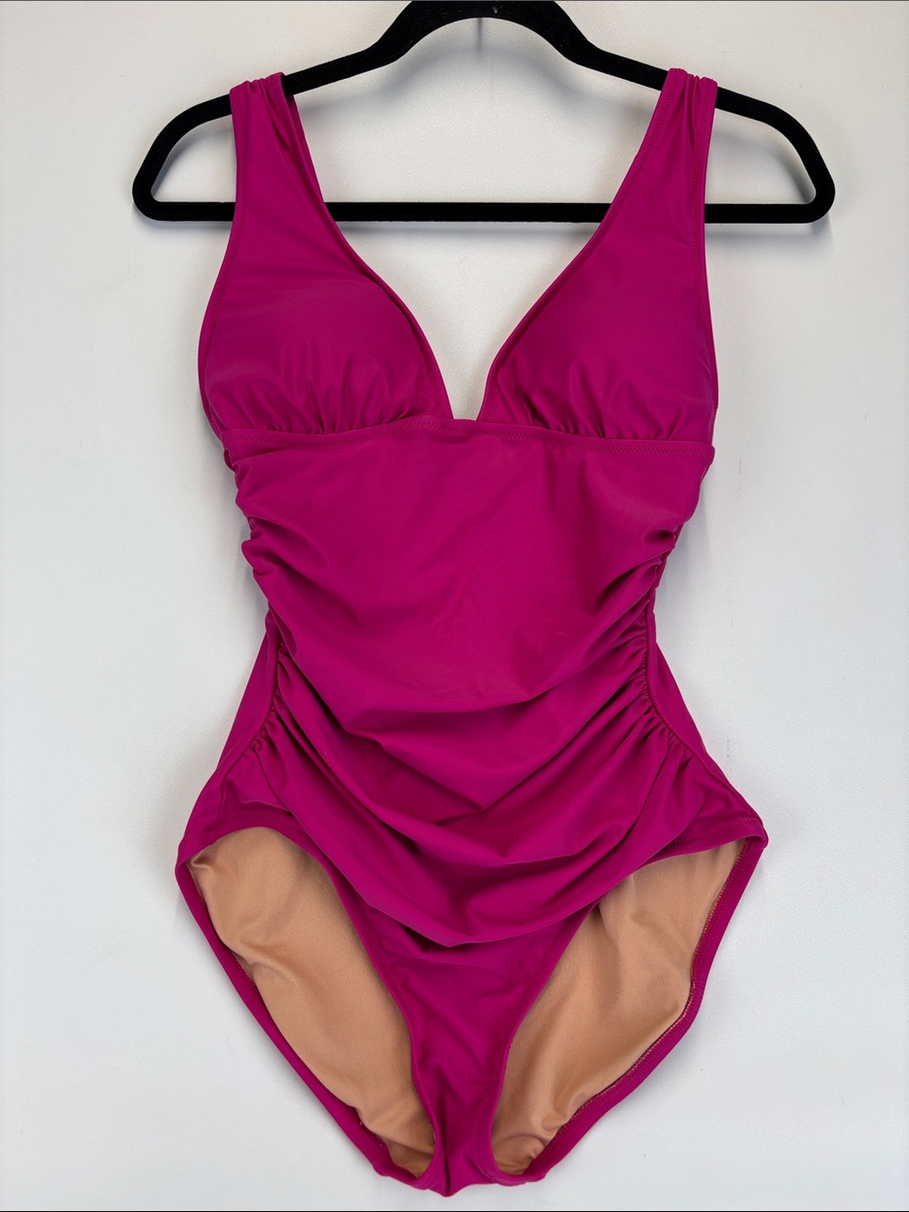 J CREW V-Neck Ruched One Piece SwimSuit Pink Size 6